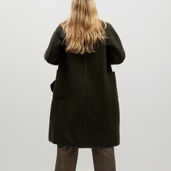 MANGO Green Coat w/ Matching Scarf Size S - Picture 5 of 6